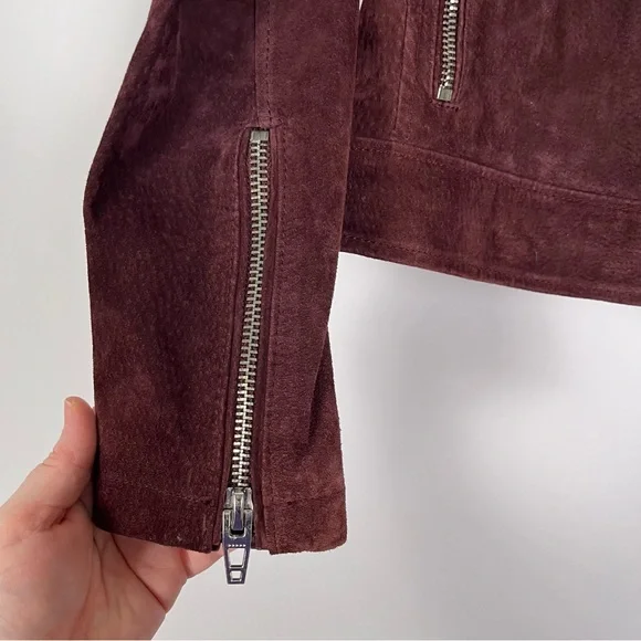 Blank NYC Brown Merlot Suede 💯 leather Jacket in Women’s sz Small - Picture 6 of 12